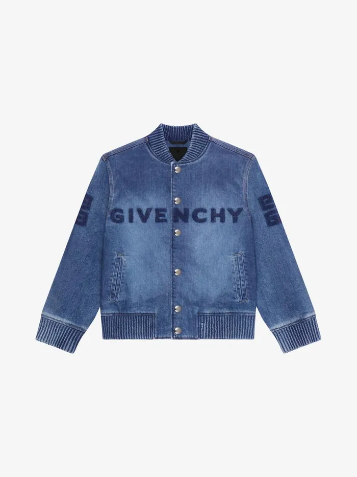 Varsity Jacket In Denim Denim Blue Kids Givenchy