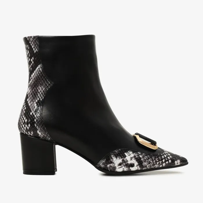 Vinci Leather Boots and Booties The Gray Black and White Leather Block Heel Boot 8211 Women Vinci Leather Boots and Booties The Gray Black and White Leather Block Heel Boot 8211 Women