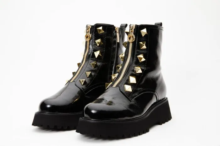 Vinci Leather Boots and Booties The Ottawa Black Patent Leather Ankle Boot 8211 Women