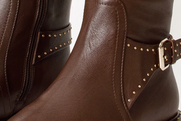 Vinci Leather Boots and Booties The Sariyer Brown Leather Knee High Boot 8211 Women