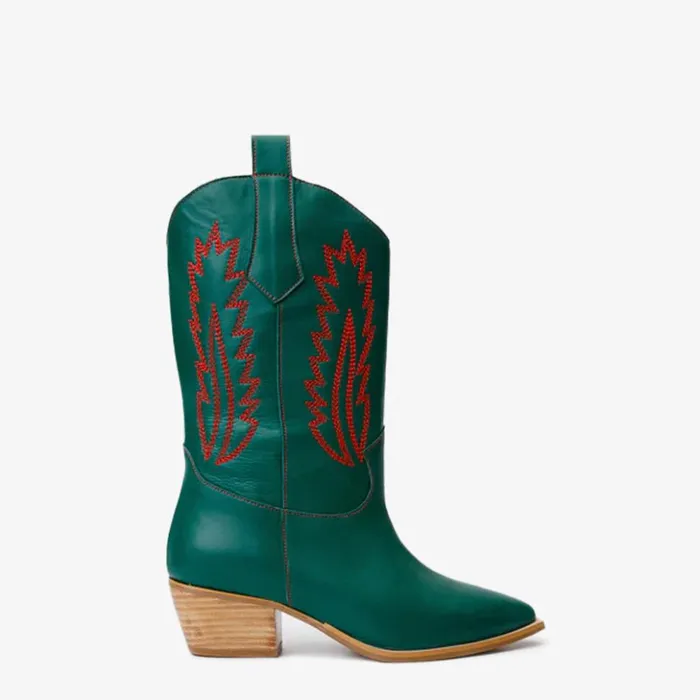 Vinci Leather Boots and Booties The Togg Green Leather Cowboy Boot 8211 Women Vinci Leather Boots and Booties The Togg Green Leather Cowboy Boot 8211 Women