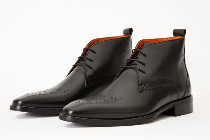Vinci Leather Boots The Dessalines Black Leather Chukka Brogue Dress Boot 8211 Men