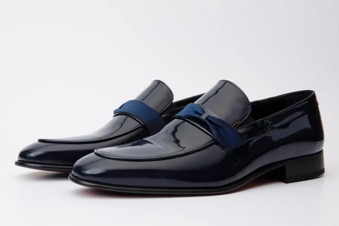 Vinci Leather Dress Shoes The Dodoma Navy Patent Leather Loafer Shoe 8211 Men
