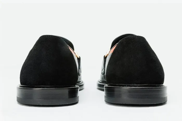 Vinci Leather Dress Shoes The Gemena Black and Orange Leather Bit Dress Loafer Shoe 8211 Men