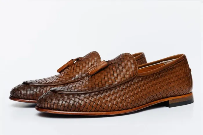 Vinci Leather Dress Shoes The Mclean Shoe Tan Woven Tassel Loafer Shoe 8211 Men