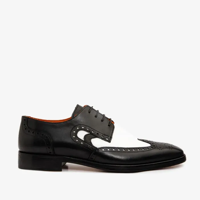 Vinci Leather Dress Shoes The Neiva Black and White Wingtip Semi Brogue Derby Shoe 8211 Men Vinci Leather Dress Shoes The Neiva Black and White Wingtip Semi Brogue Derby Shoe 8211 Men