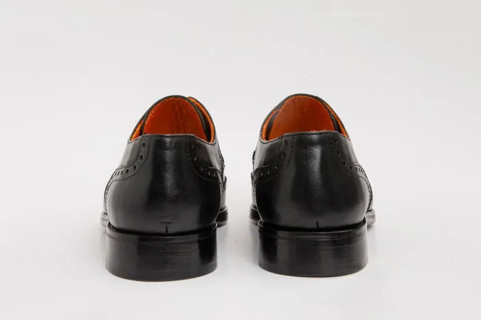 Vinci Leather Dress Shoes The Neiva Black and White Wingtip Semi Brogue Derby Shoe 8211 Men