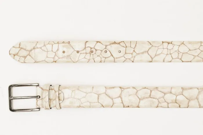 Vinci Leather Leather Belts The Moher Beige Color Calfskin Belt 8211 Men