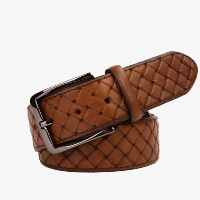 Vinci Leather Leather Belts The Vatra Brown Woven Leather Belt 8211 Men