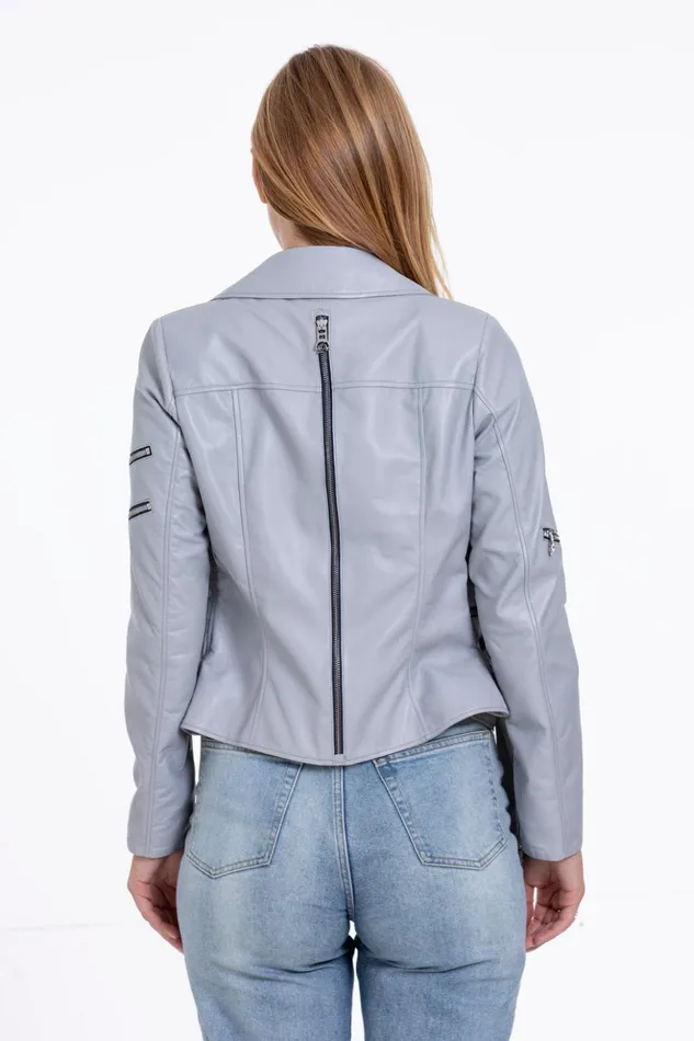 Vinci Leather Leather Jackets The Rodos Leather Gray Jacket 8211 Women