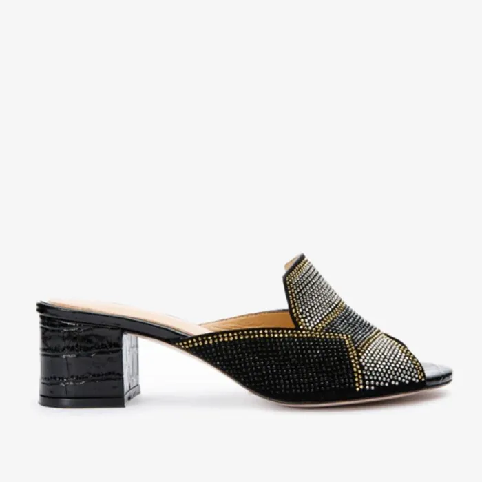 Vinci Leather Sandals The Magnolia Black Glitter Leather Sandal 8211 Women