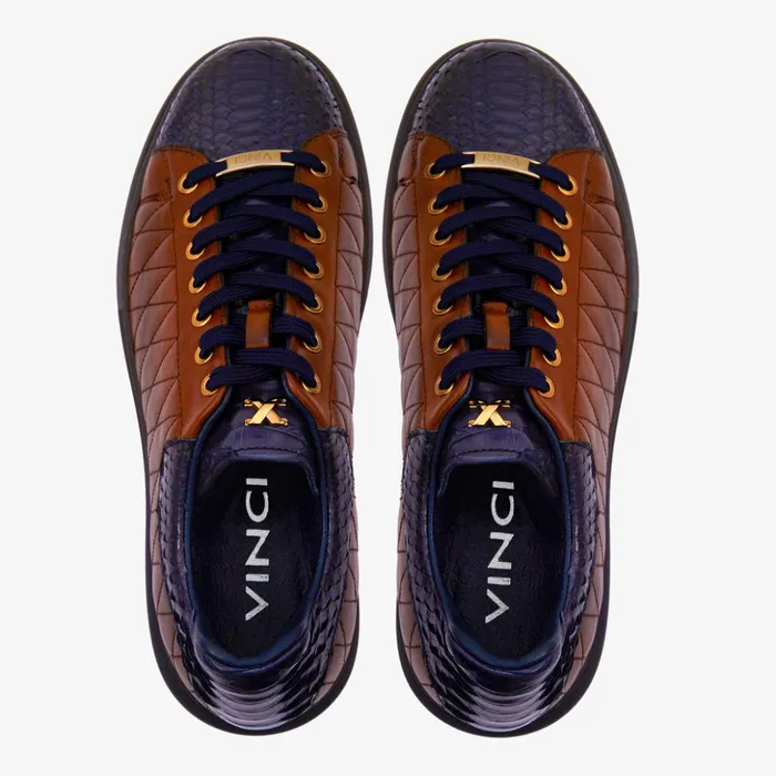 Vinci Leather Sneakers The Adler Pyht Snk Skin Tan and Navyc Sneaker 8211 Men