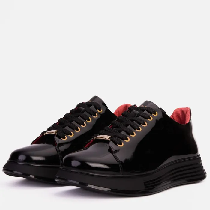 Vinci Leather Sneakers The Peklin Patent Black Leather Sneaker 8211 Men