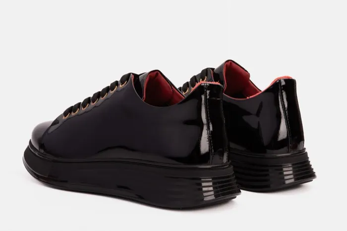 Vinci Leather Sneakers The Peklin Patent Black Leather Sneaker 8211 Men