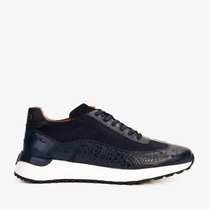 Vinci Leather Sneakers The Savamala Dark Blue Leather Sneaker 8211 Men