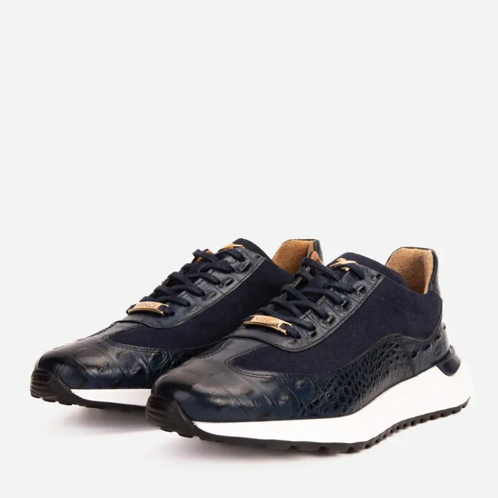 Vinci Leather Sneakers The Savamala Dark Blue Leather Sneaker 8211 Men