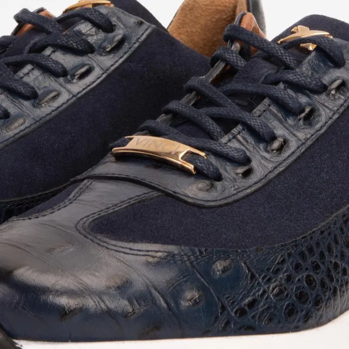 Vinci Leather Sneakers The Savamala Dark Blue Leather Sneaker 8211 Men