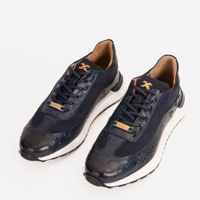 Vinci Leather Sneakers The Savamala Dark Blue Leather Sneaker 8211 Men