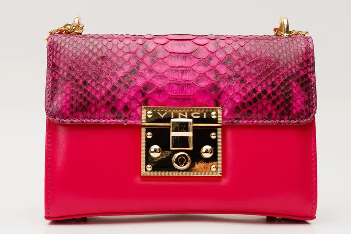 Vinci Leather Women Bags The Toskana Fuchsia Pythn Leather Handbag 8211 Women