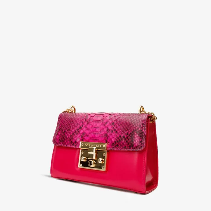 Vinci Leather Women Bags The Toskana Fuchsia Pythn Leather Handbag 8211 Women