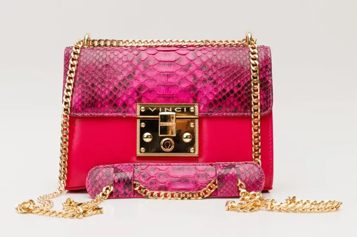 Vinci Leather Women Bags The Toskana Fuchsia Pythn Leather Handbag 8211 Women