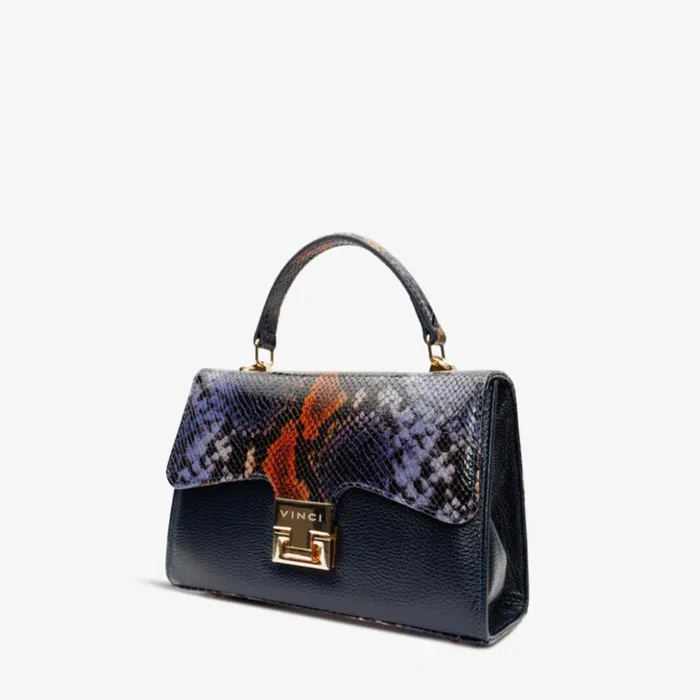 Vinci Leather Women Bags The Venezia Navy Blue Leather Hanbag 8211 Women