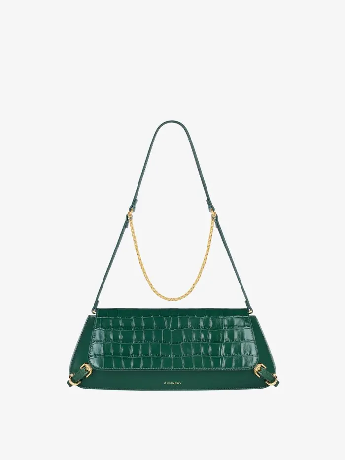 Voyou Clutch Bag In Crocodile Effect Leather Emerald Green Women Givenchy Shoulder Bags Voyou Clutch Bag In Crocodile Effect Leather Emerald Green Women Givenchy Shoulder Bags