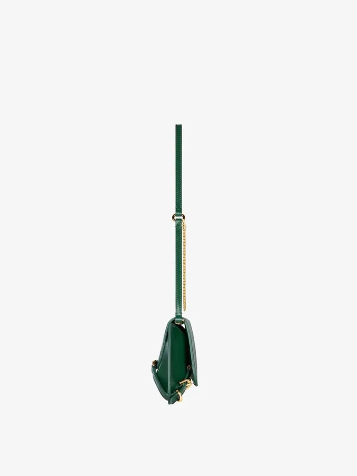 Voyou Clutch Bag In Crocodile Effect Leather Emerald Green Women Givenchy Shoulder Bags