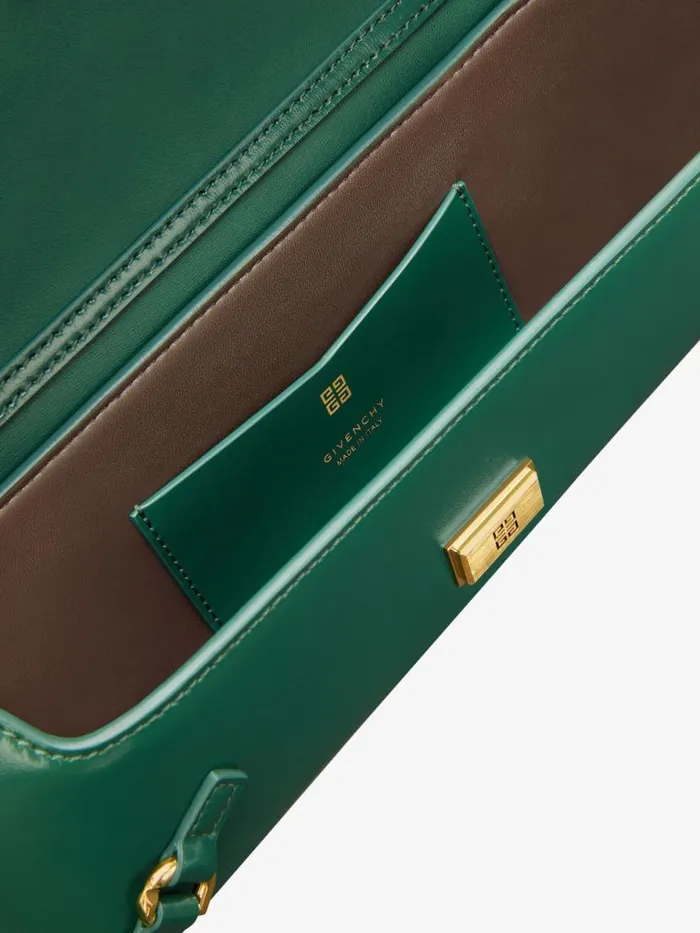 Voyou Clutch Bag In Crocodile Effect Leather Emerald Green Women Givenchy Shoulder Bags