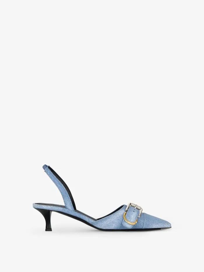 Voyou Slingbacks In Washed Denim Medium Blue Women Givenchy Heels