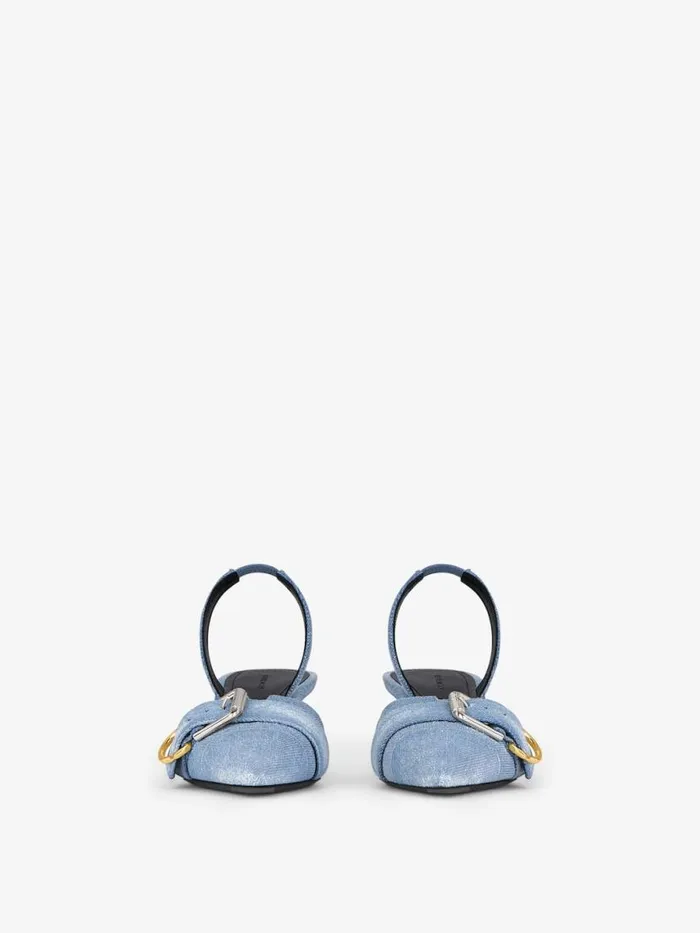 Voyou Slingbacks In Washed Denim Medium Blue Women Givenchy Heels