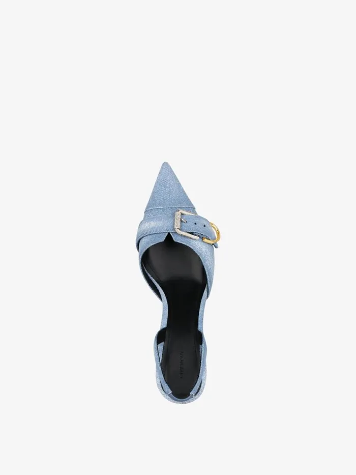 Voyou Slingbacks In Washed Denim Medium Blue Women Givenchy Heels