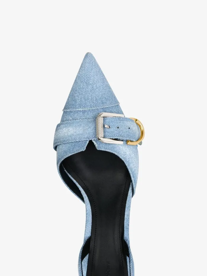 Voyou Slingbacks In Washed Denim Medium Blue Women Givenchy Heels