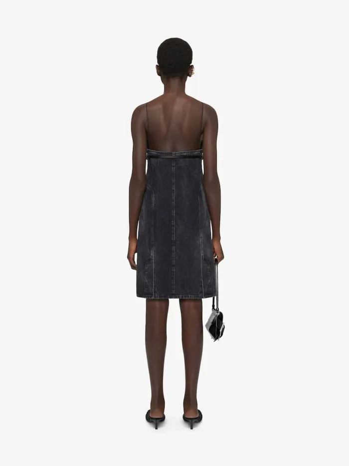 Voyou Straps Dress In Denim Black Women Givenchy Dresses