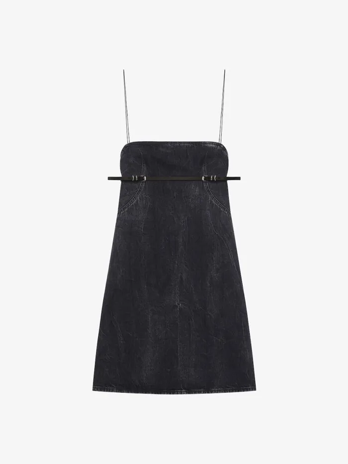 Voyou Straps Dress In Denim Black Women Givenchy Dresses