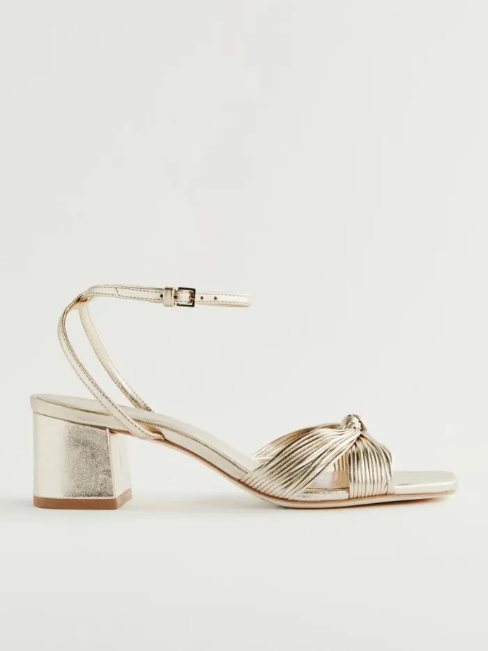 WeddingsShoes The Reformation Emily Mignon Sandal Gold