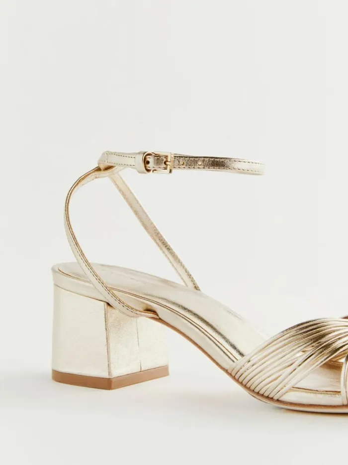 WeddingsShoes The Reformation Emily Mignon Sandal Gold