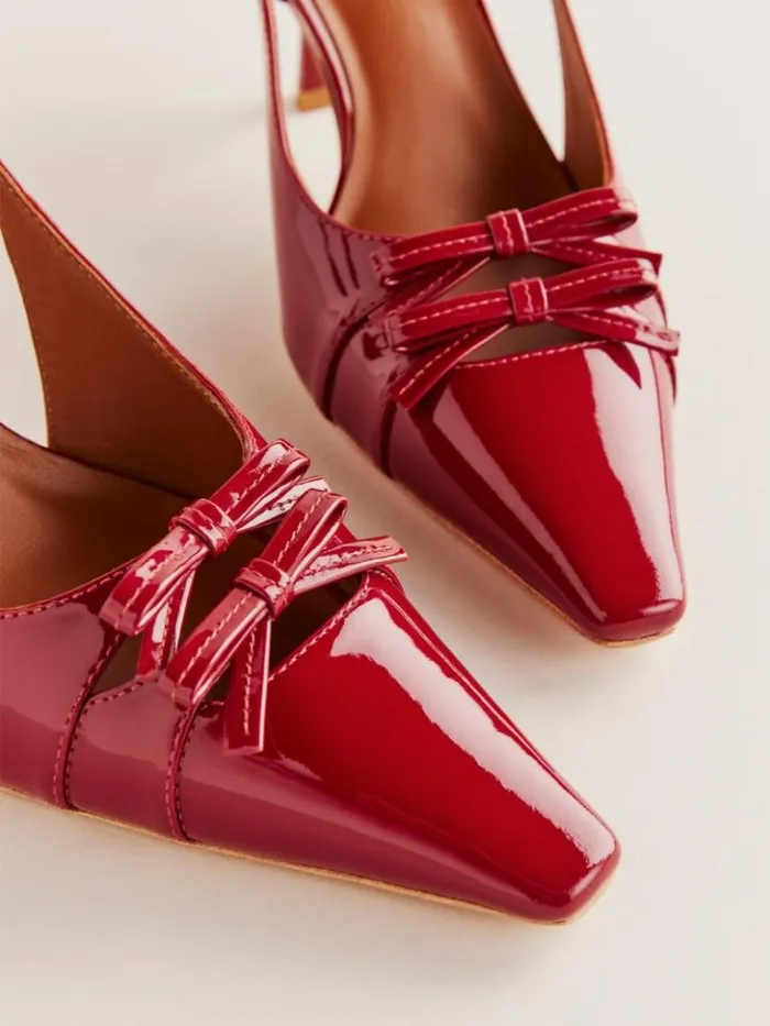 WeddingsShoes The Reformation Noreen Slingback Pump Scarlet Patent