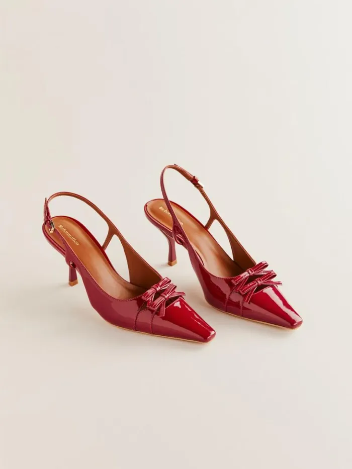 WeddingsShoes The Reformation Noreen Slingback Pump Scarlet Patent
