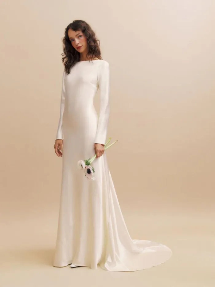 Weddings The Reformation Adwen Silk Dress Ivory
