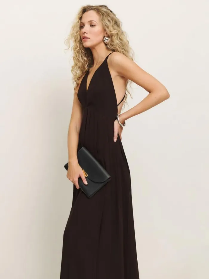 Weddings The Reformation Roseanne Dress Chocolate