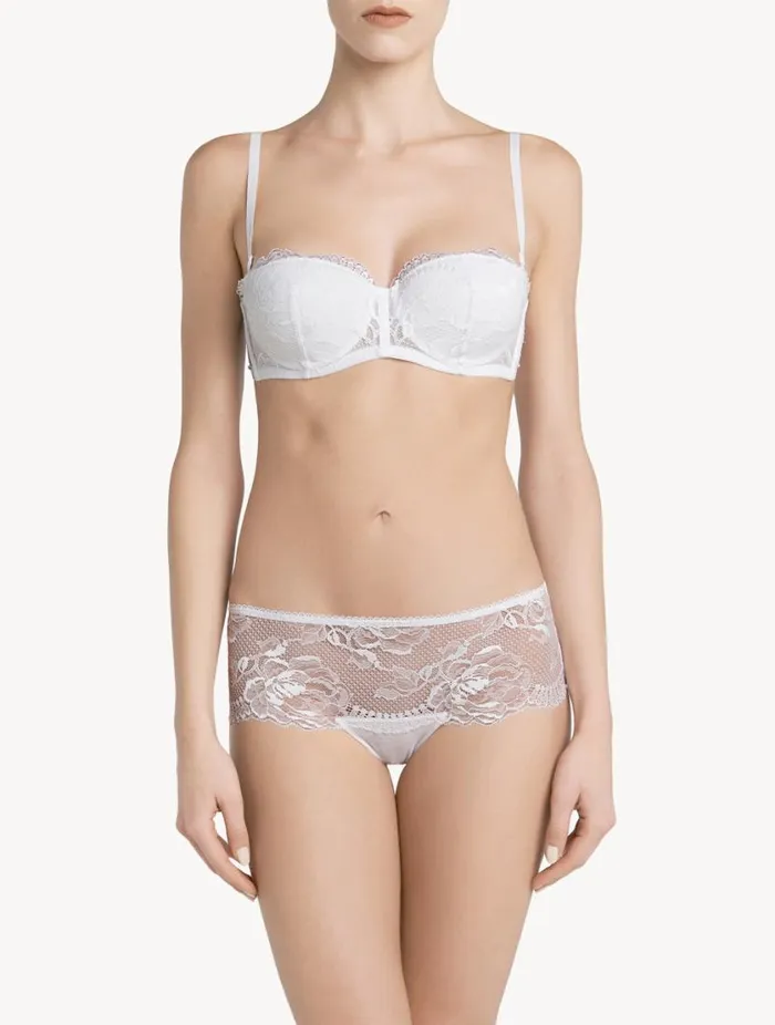 White Lace Boyshort Brief Lingerie La Perla Hipster