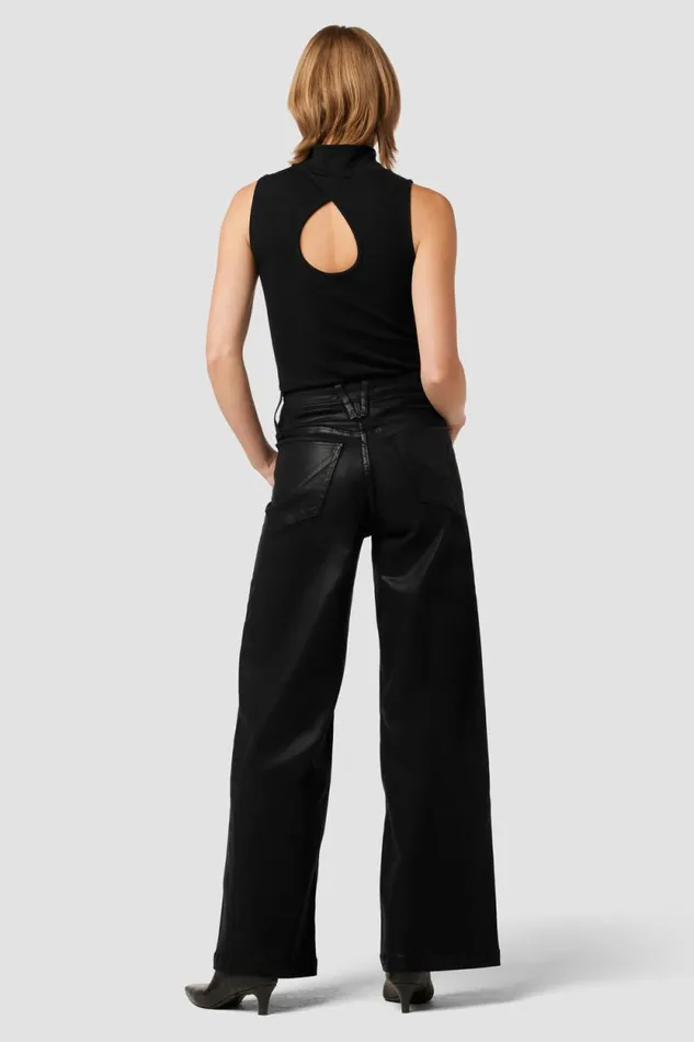 Wide Leg Women Hudson Jeans James HighRise Wide Leg Jean Coated Black Beauty Wide Leg Women Hudson Jeans James HighRise Wide Leg Jean Coated Black Beauty