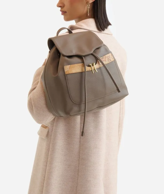 Woman Backpacks Bucket and Belt Bags Alviero Martini Innovative Vision Backpack Dark Taupe