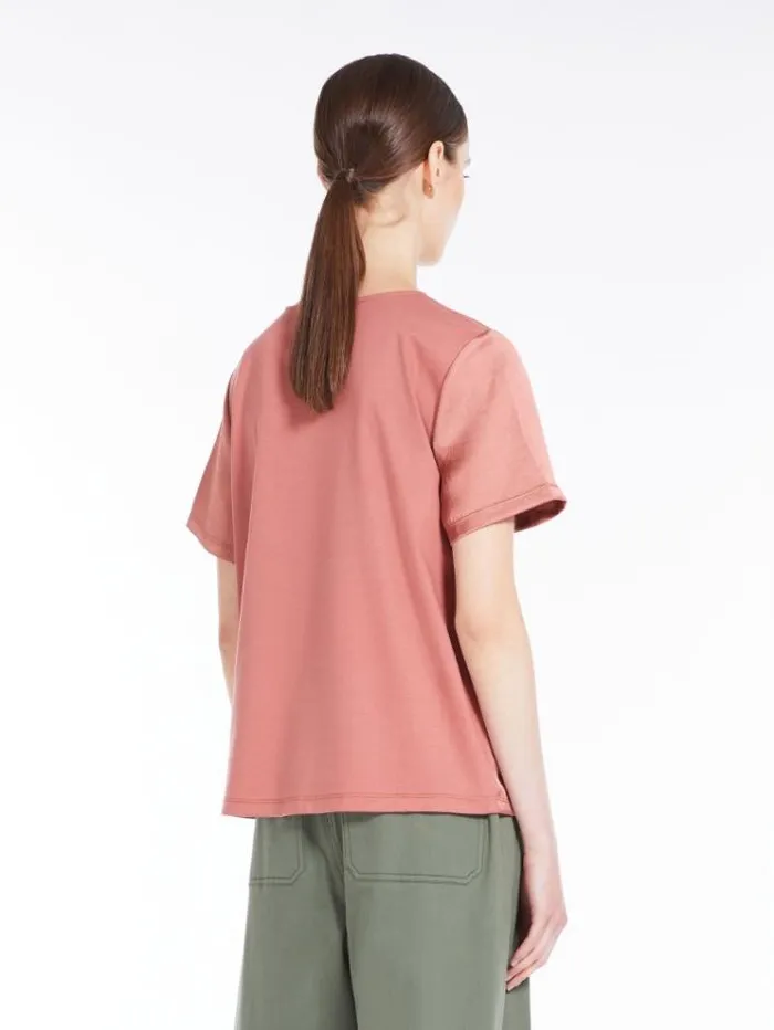 Woman Blouse In Satin And Jersey Terra Cotta Maxmara Tshirts