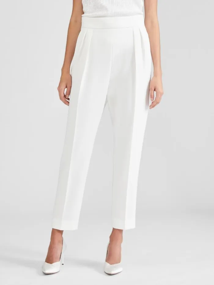 Woman Cady Trousers Optical White Maxmara Bridal Clothing
