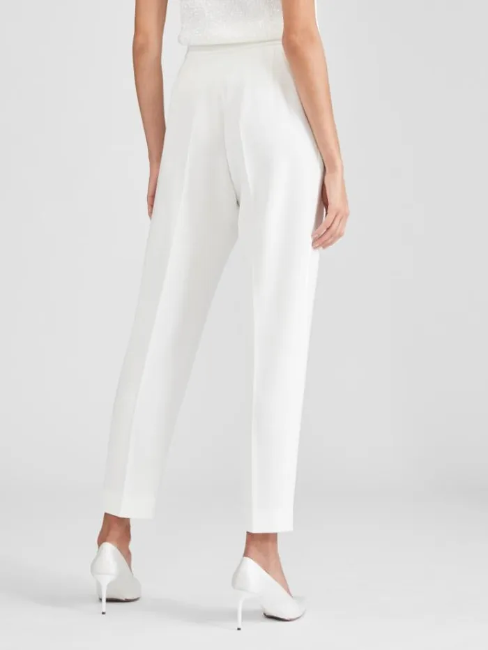 Woman Cady Trousers Optical White Maxmara Bridal Clothing Woman Cady Trousers Optical White Maxmara Bridal Clothing