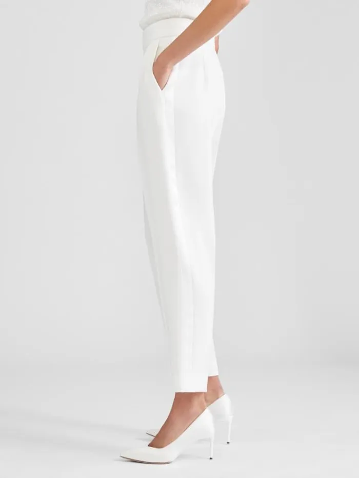Woman Cady Trousers Optical White Maxmara Bridal Clothing Woman Cady Trousers Optical White Maxmara Bridal Clothing