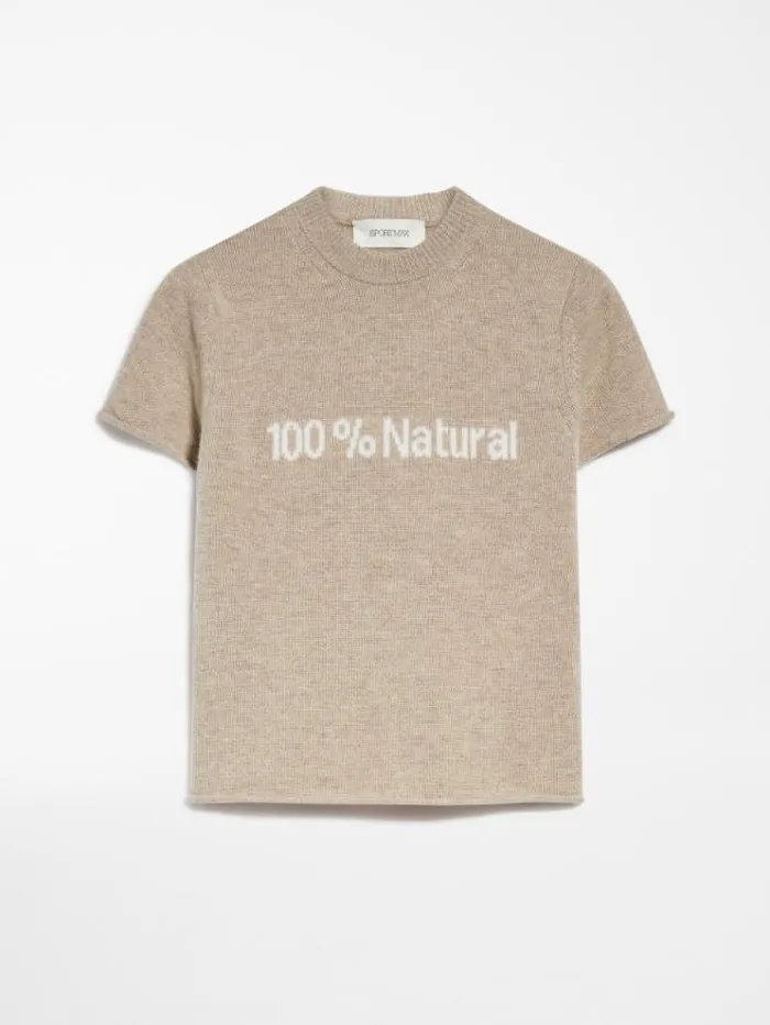 Woman Cashmereblend Tshirtstyle Sweater Beige Maxmara Knitwear And Sweatshirts Woman Cashmereblend Tshirtstyle Sweater Beige Maxmara Knitwear And Sweatshirts