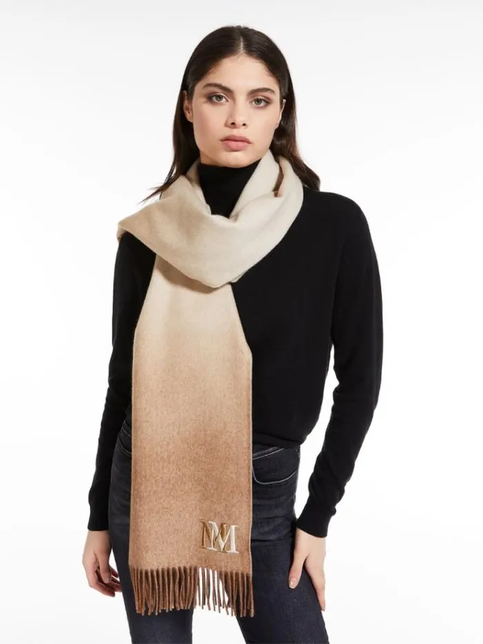 Woman Cashmere Stole Camel Maxmara Scarves And Foulards Woman Cashmere Stole Camel Maxmara Scarves And Foulards